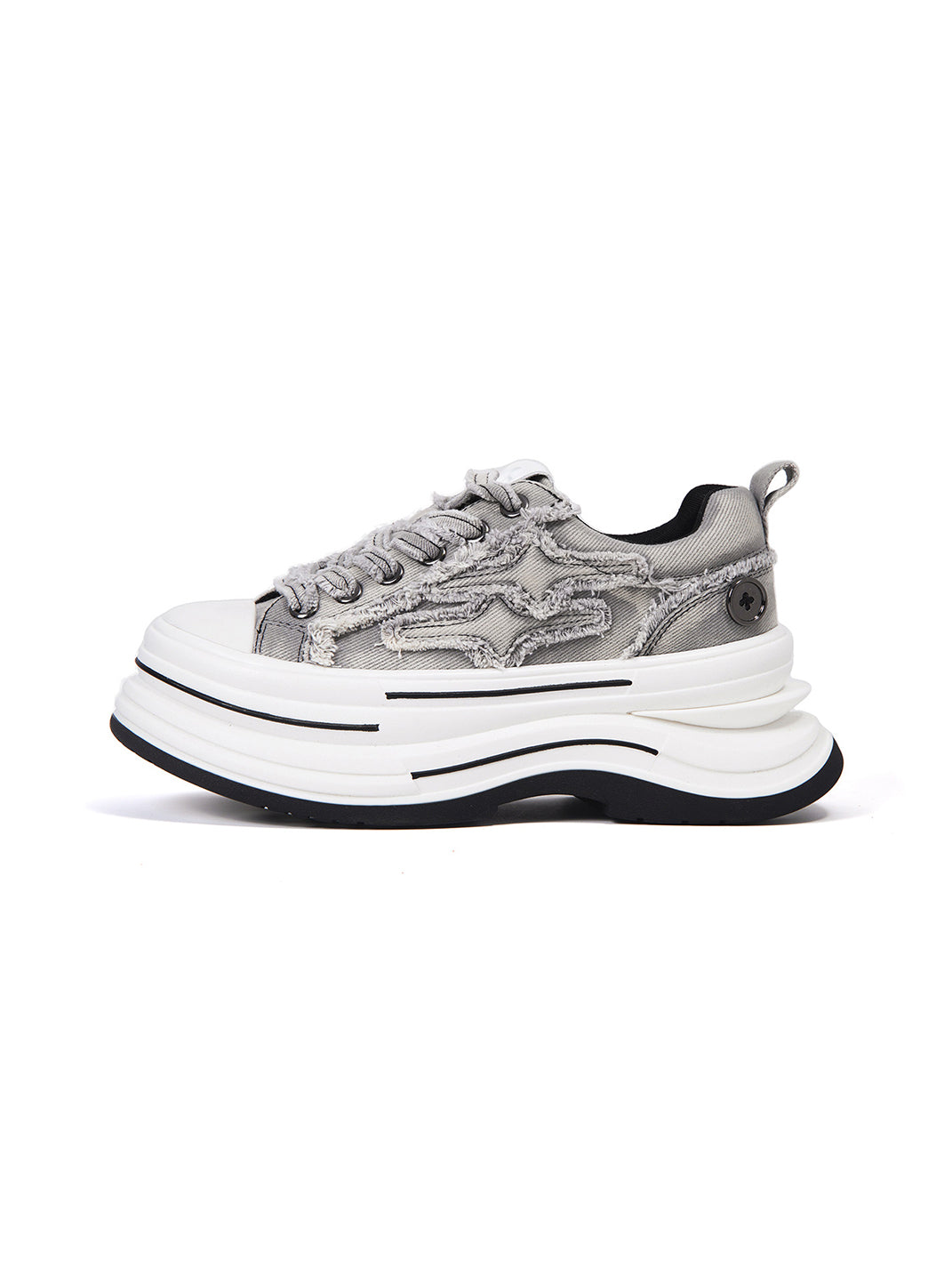 Gray Frayed-Canvas 7 cm Platform Sneakers
