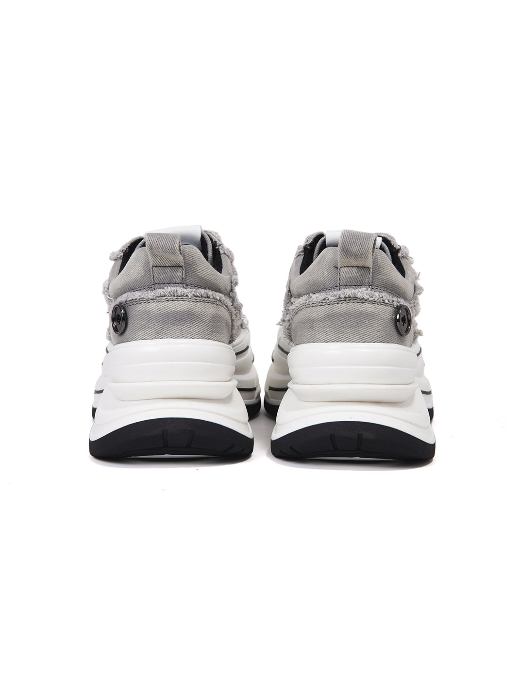 Gray Frayed-Canvas 7 cm Platform Sneakers - View 6