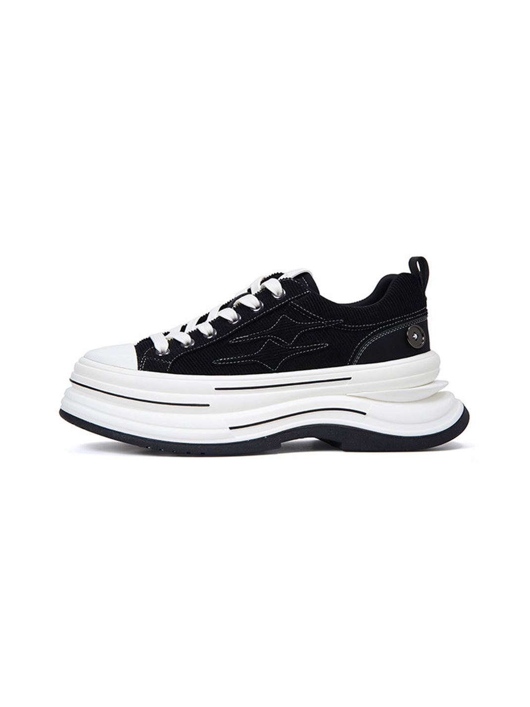 Black 7 cm Layered-Platform Canvas Sneakers