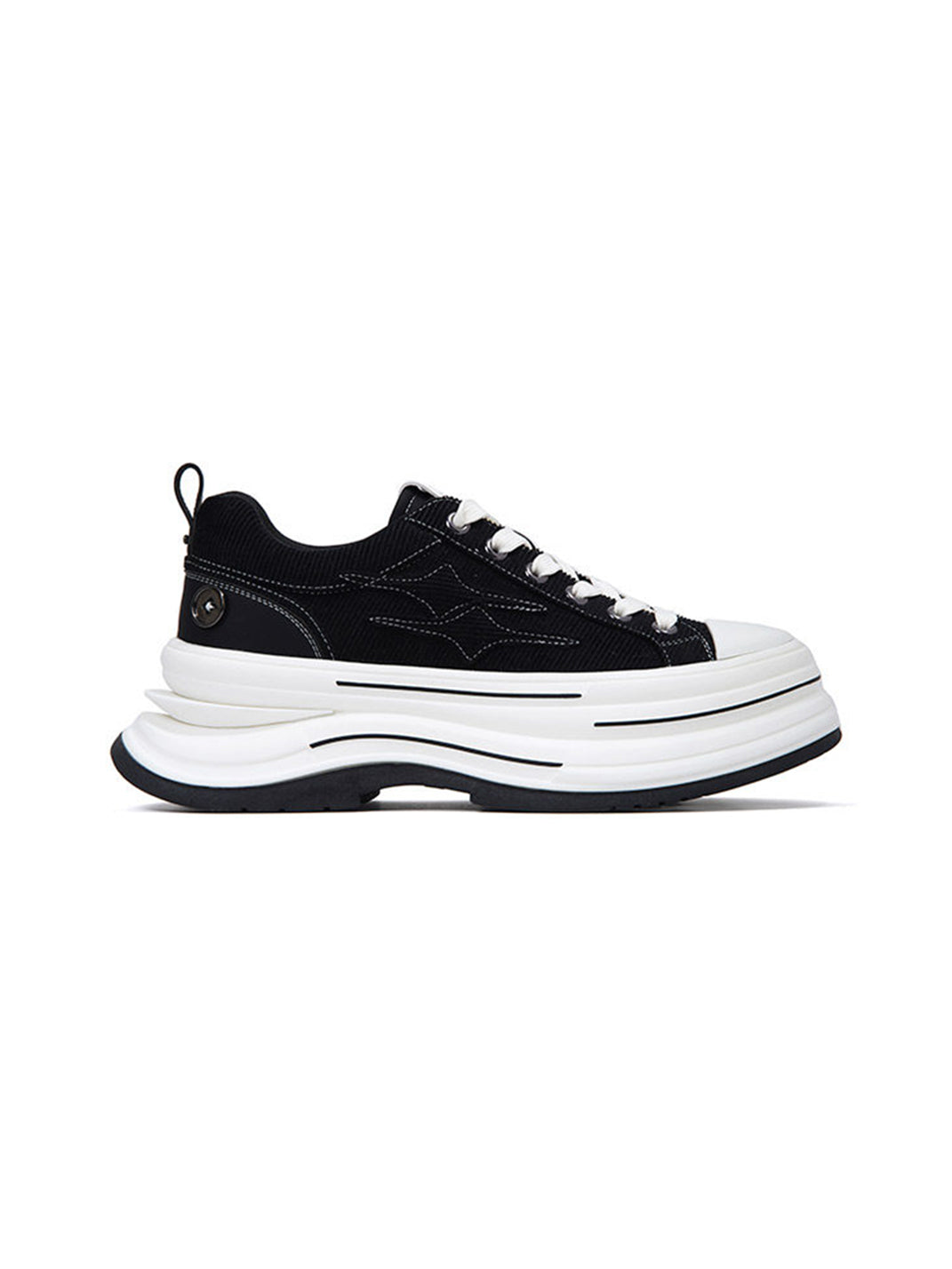 Black 7 cm Layered-Platform Canvas Sneakers - View 8