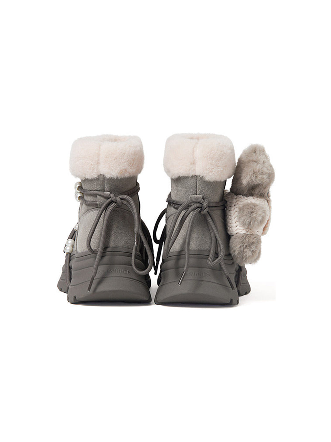 Plush-Cuff Charm Platform Snow Boots - View 9