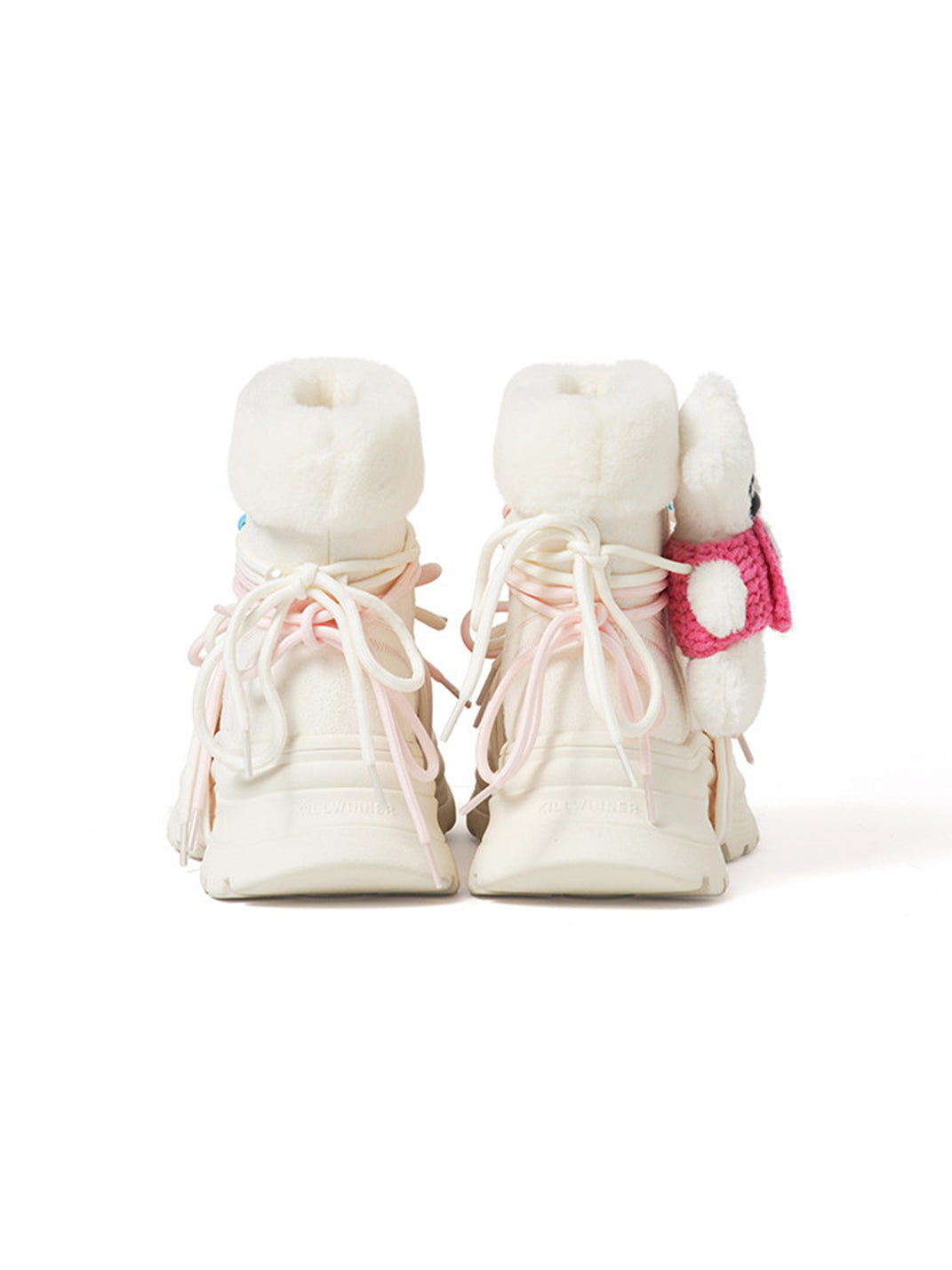 White Teddy-Lined Chunky Winter Boots - View 9