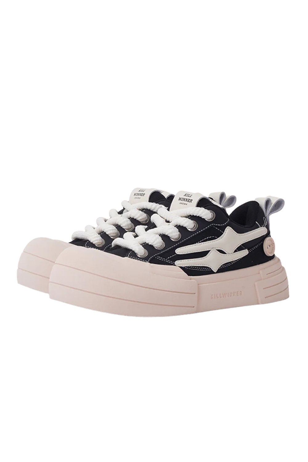 Black Smile Patch Platform Sneakers - View 11