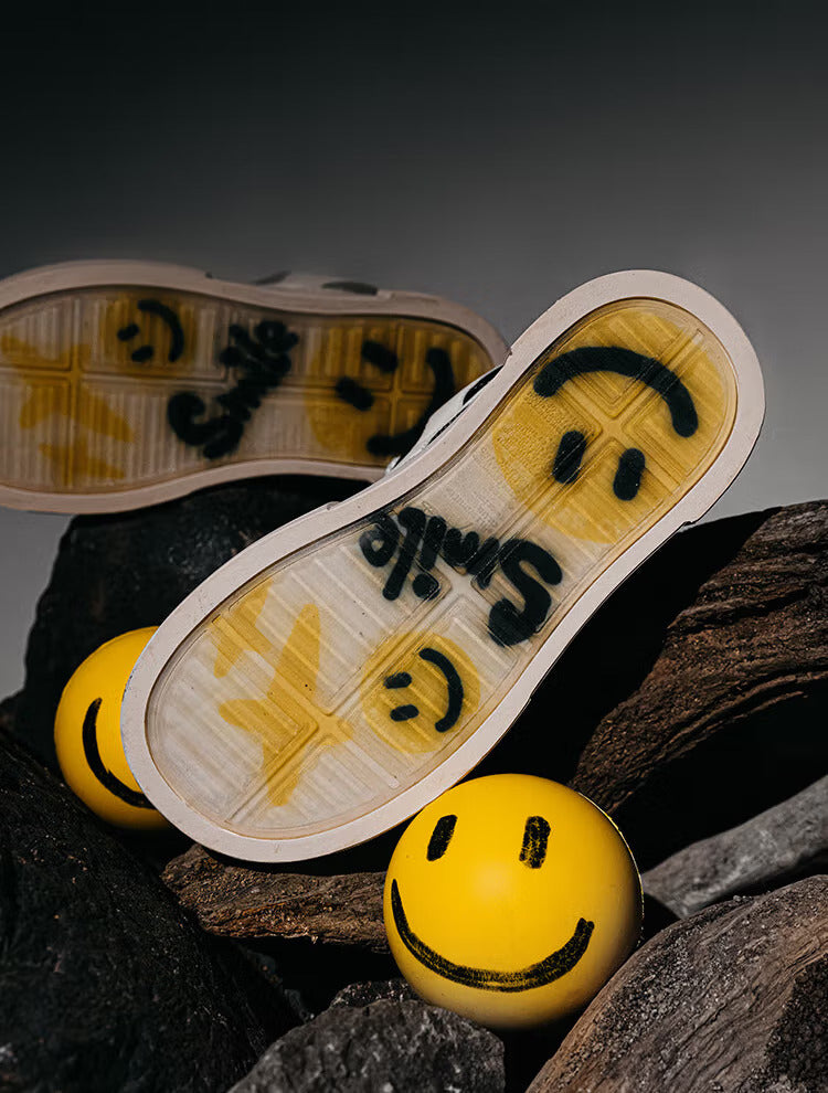 Black Smile Patch Platform Sneakers - View 9