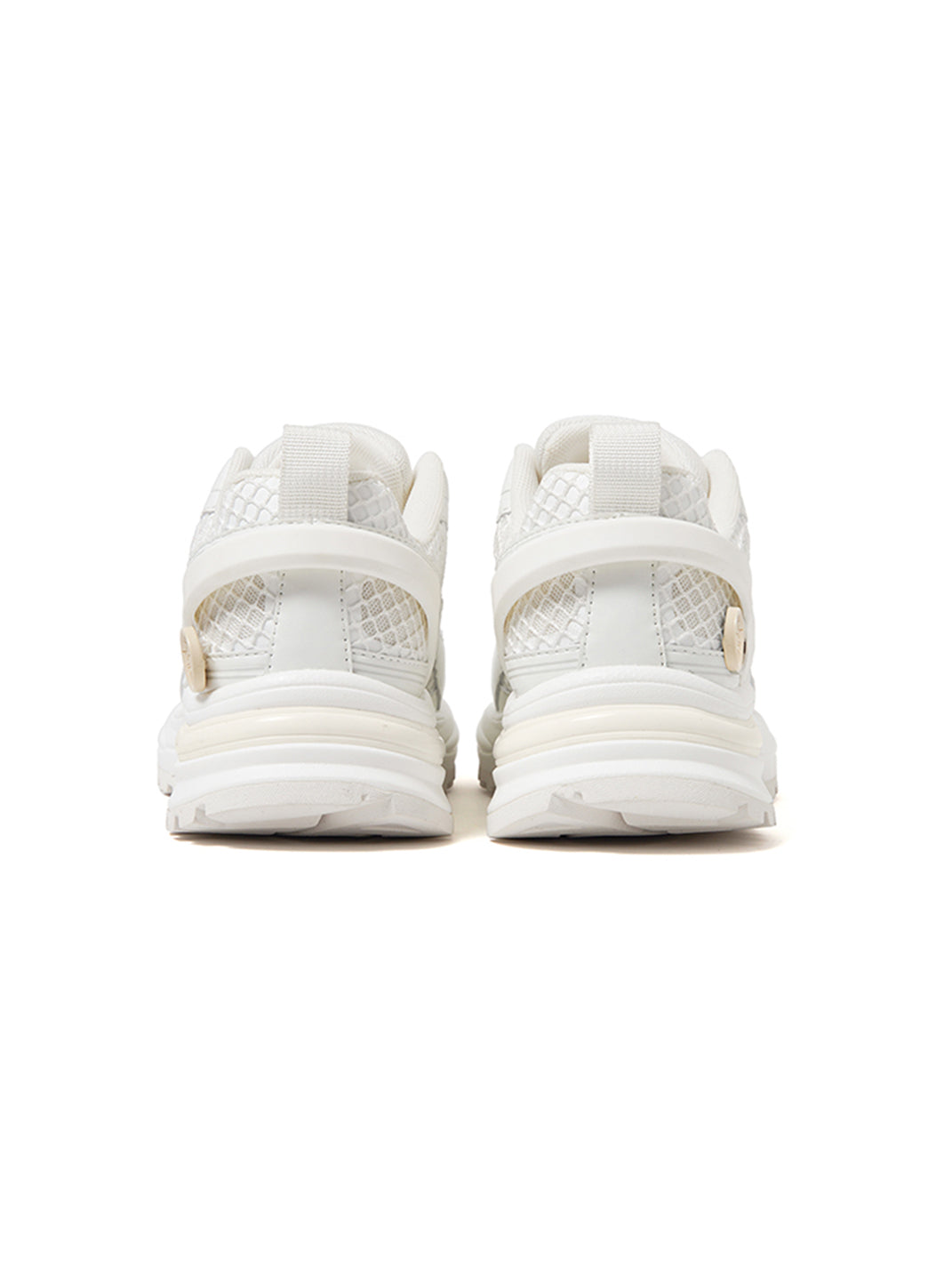 White Mesh Sculpted-Sole Runner Sneakers - View 7