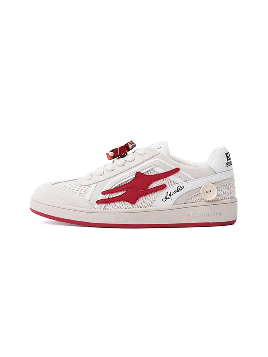 Red-Accent Retro Training Sneakers