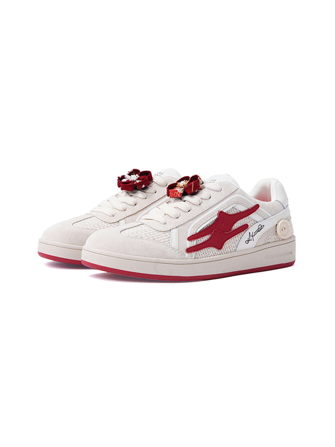 Red-Accent Retro Training Sneakers - View 5