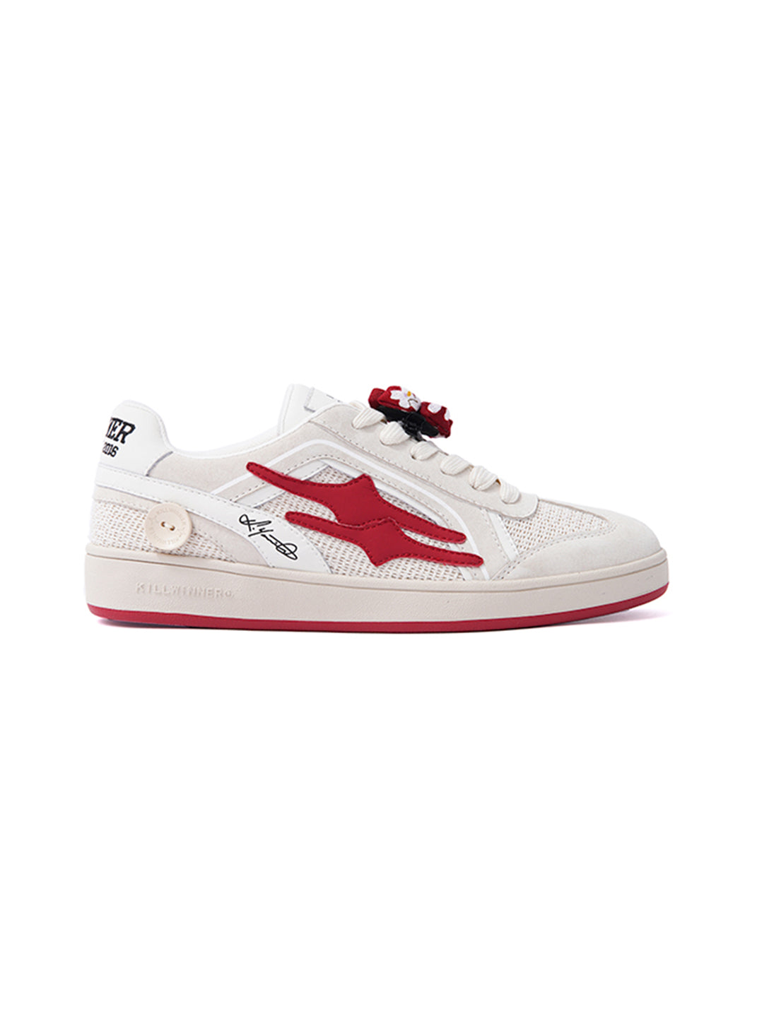 Red-Accent Retro Training Sneakers - View 7