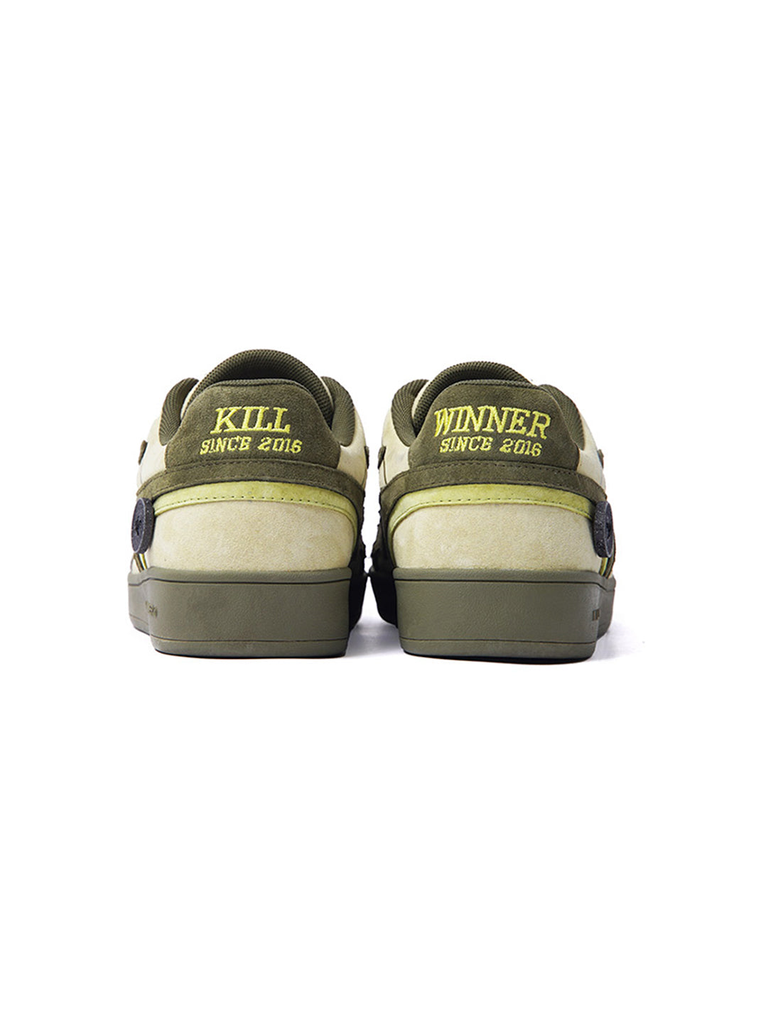 Olive Flame-Panel Low-Profile Trainers - View 7