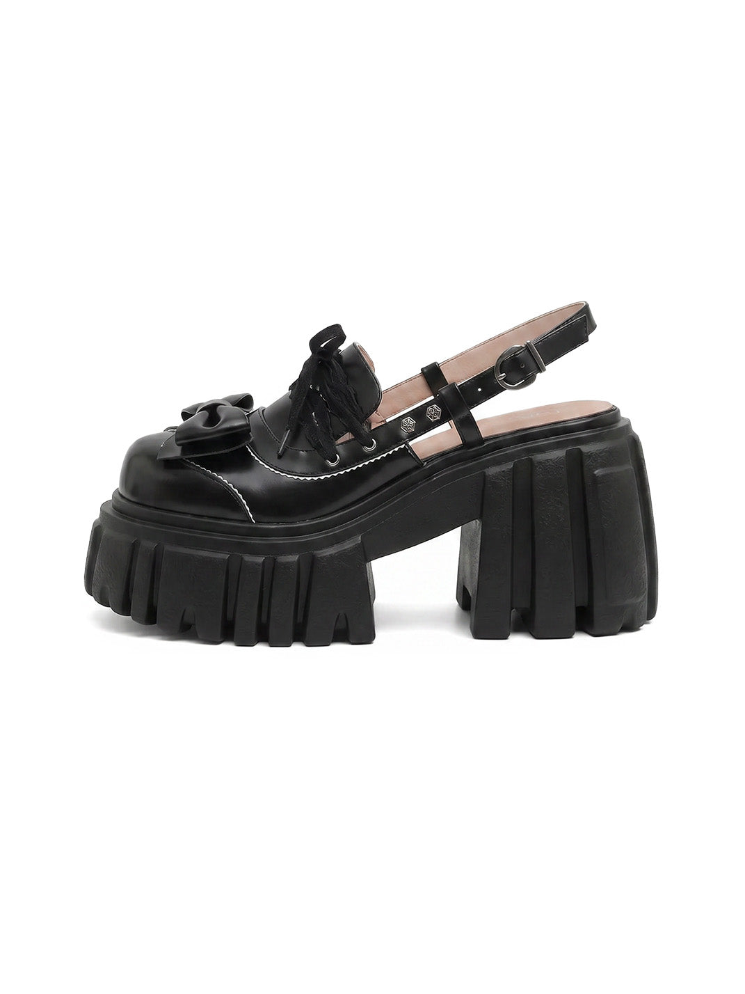 Bow-Front Chunky Mary Jane Sandals