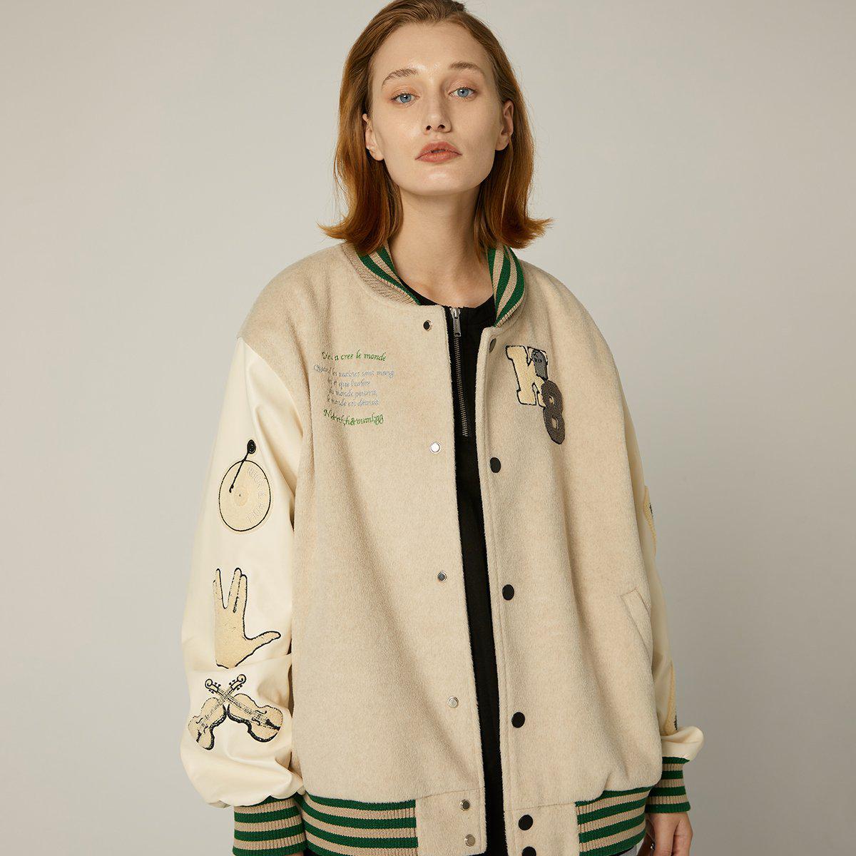 Varsity Jacket with K8 Embroidery - chiclara