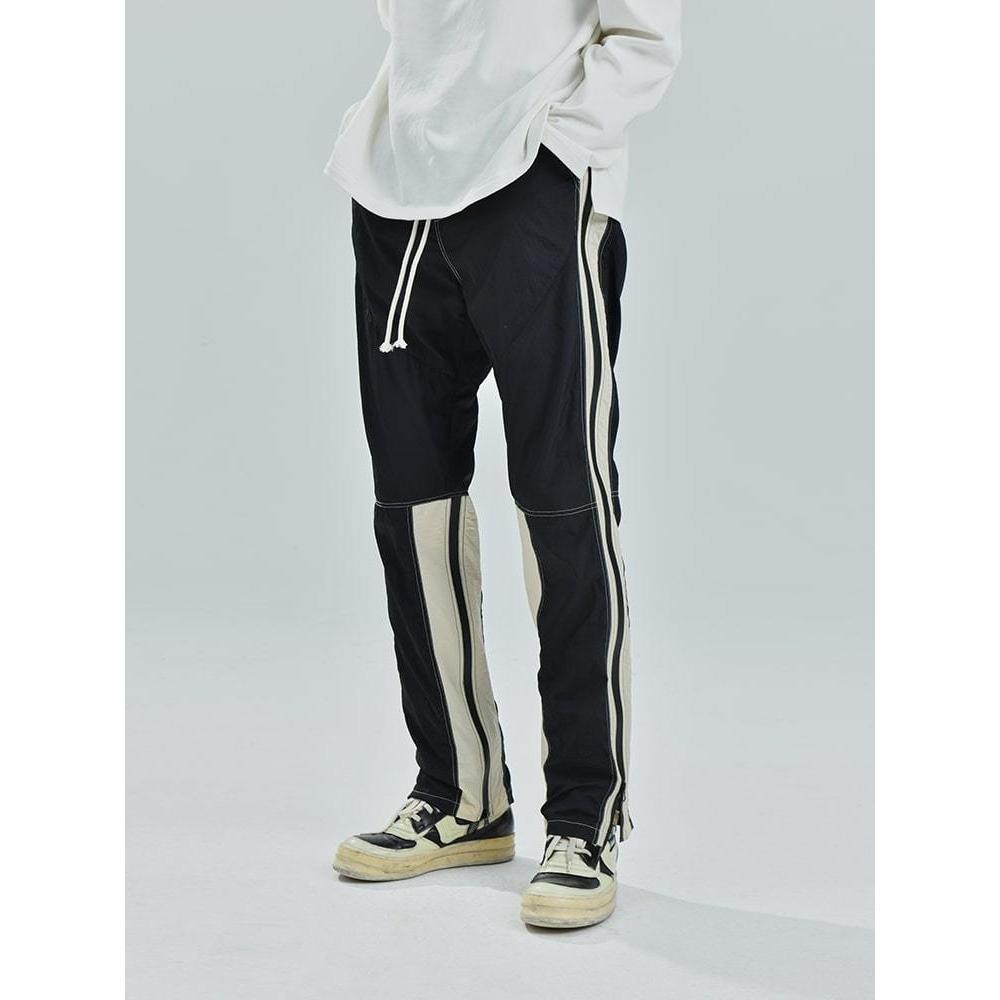 Racing Stripe Zipper Pants - chiclara