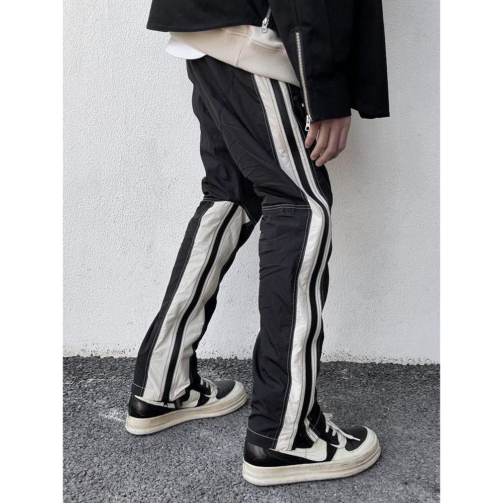 Racing Stripe Zipper Pants - chiclara