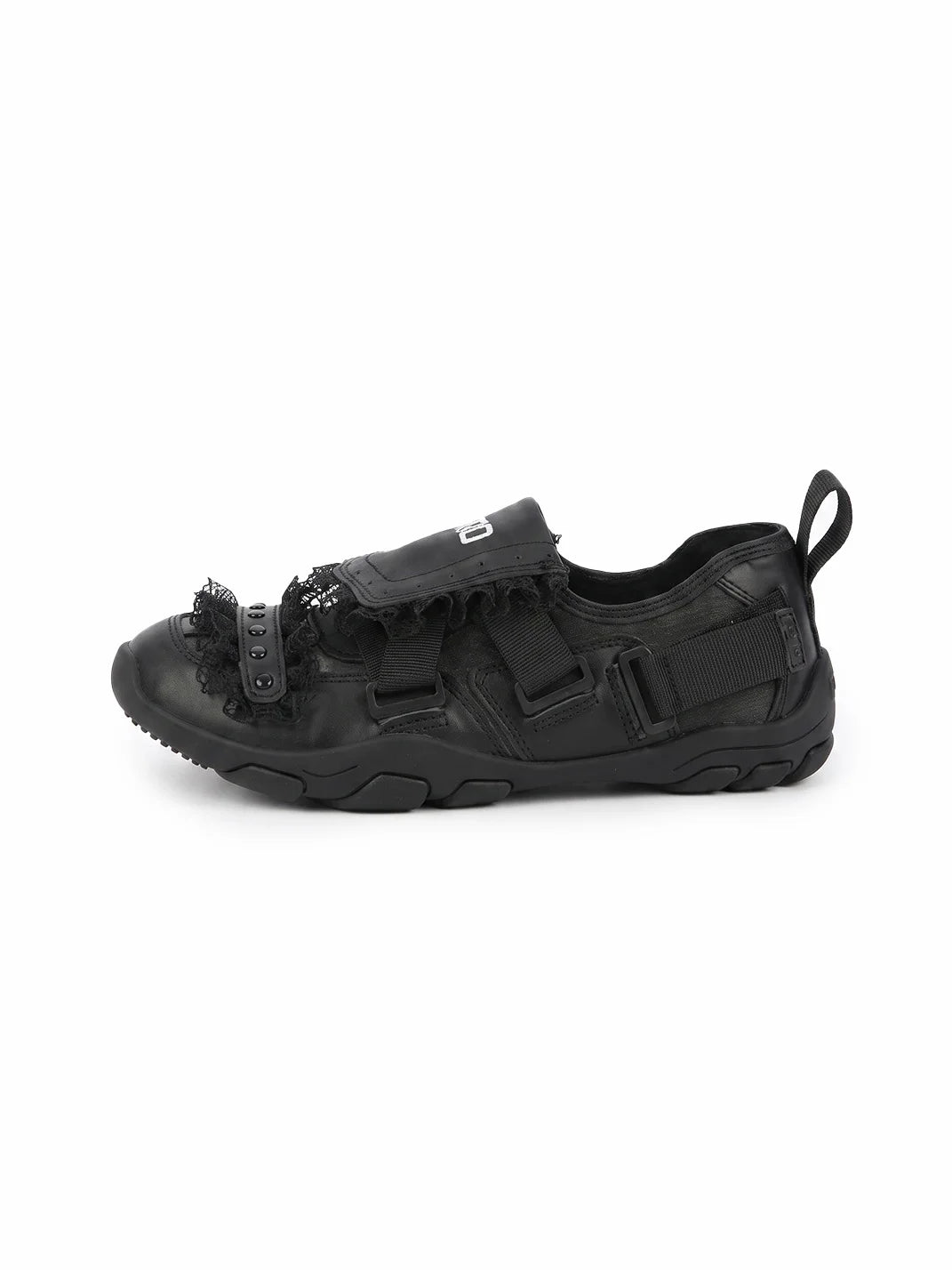 Lace-Trim Buckle Strap Ballet Sneakers - product view