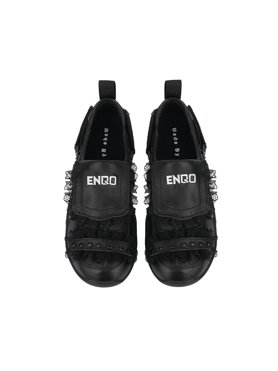 Lace-Trim Buckle Strap Ballet Sneakers - view 12