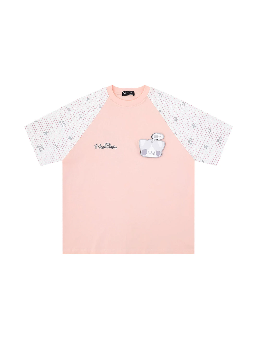 Cat-Patch Oversized Short-Sleeve T-Shirt