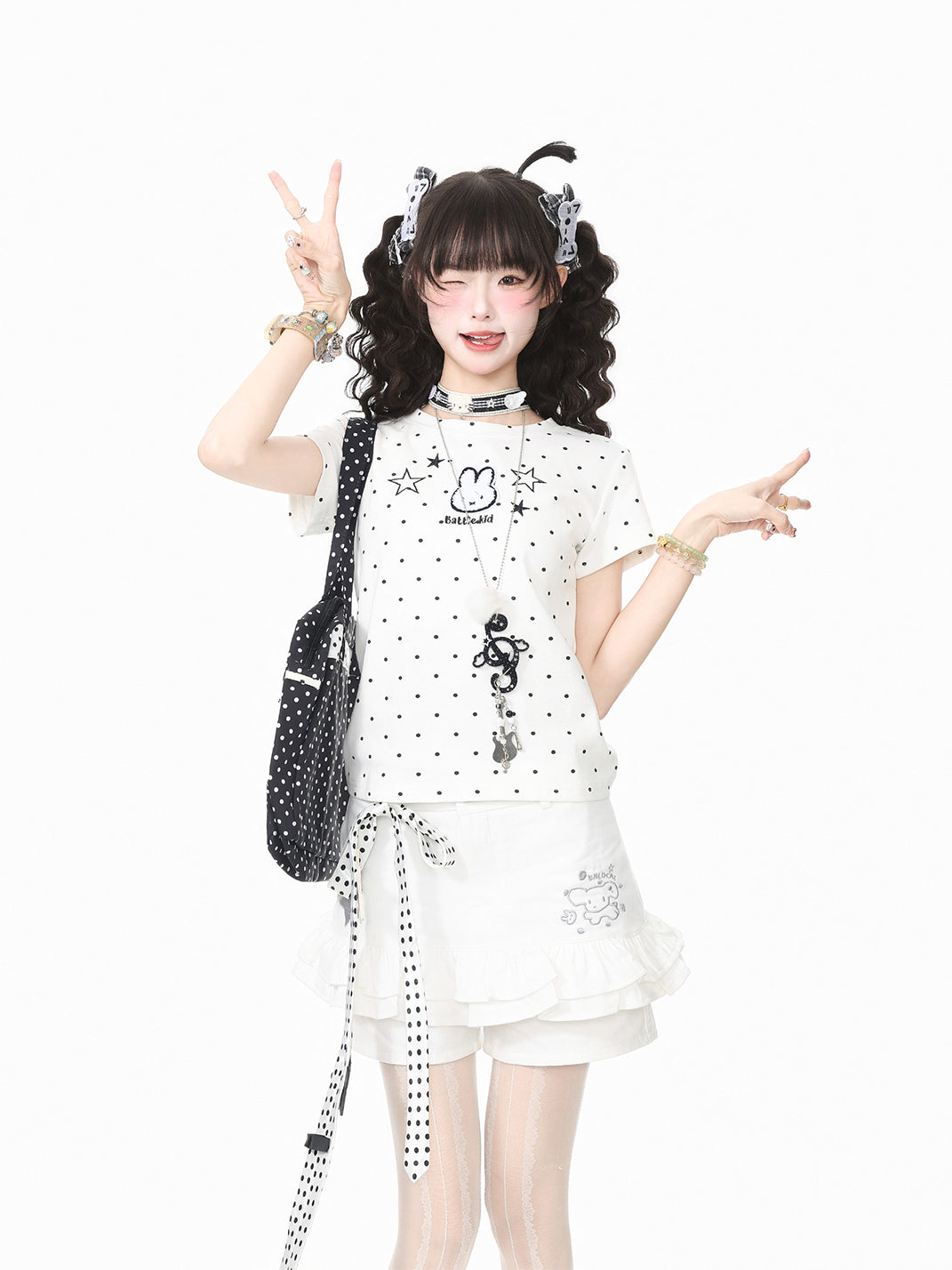Star-Bunny Embroidered Cotton T-Shirt - View 5