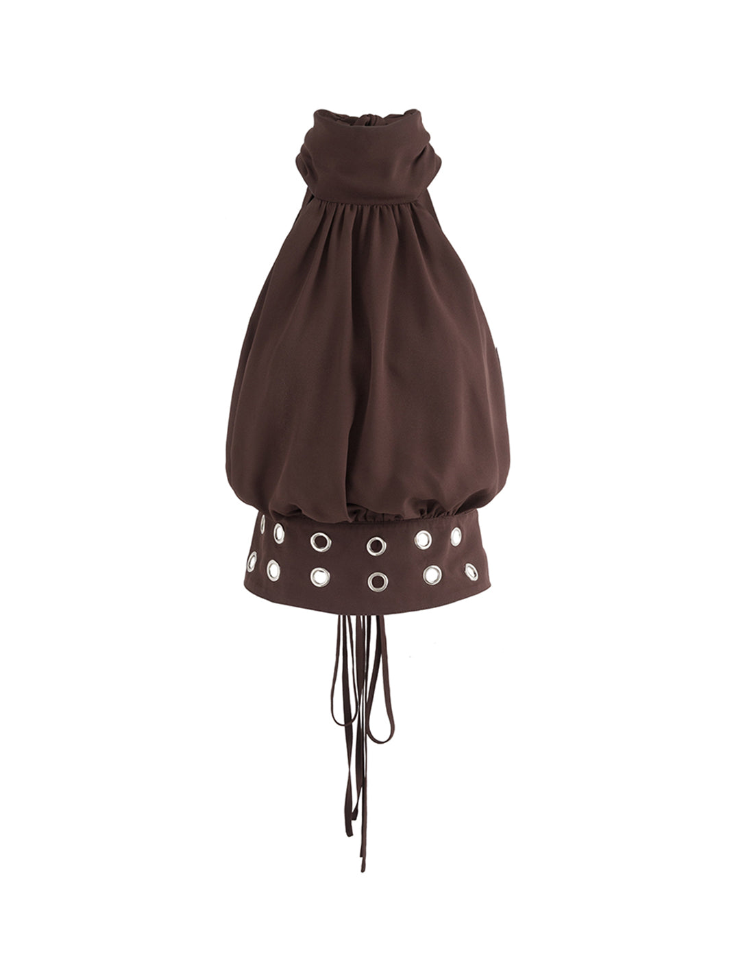 Brown Halter Off-Shoulder Tank Top