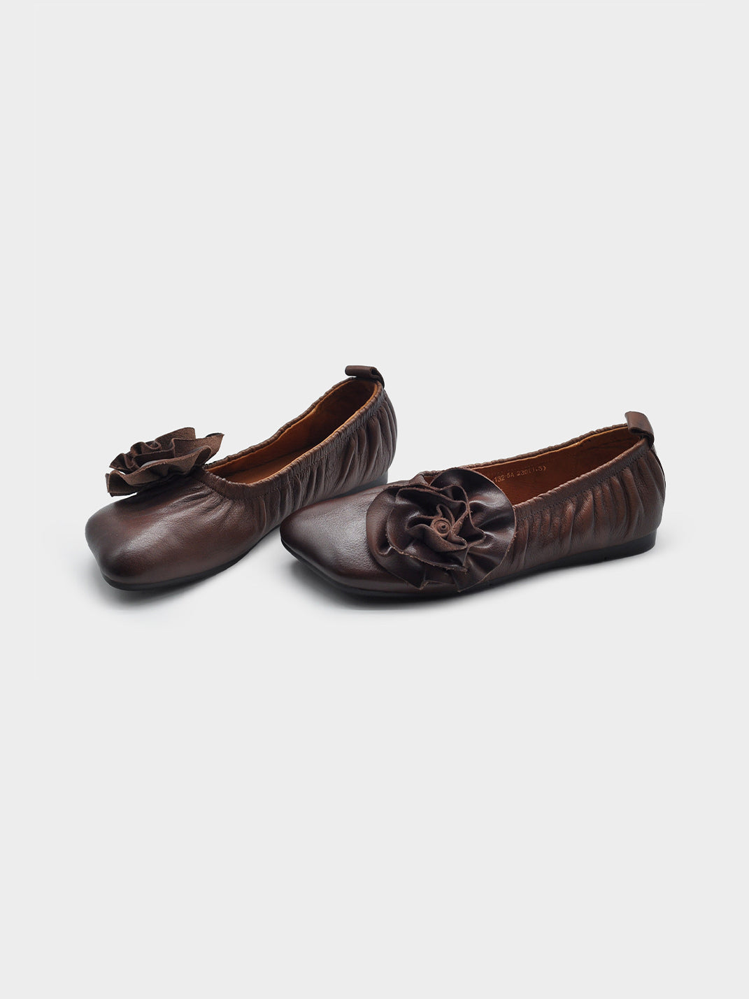 Leather Flower Soft Ballet Flats - View 5