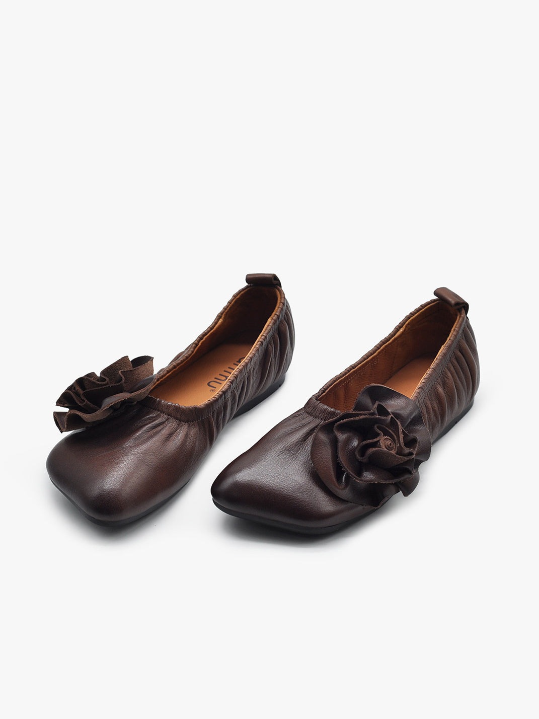 Leather Flower Soft Ballet Flats - View 6