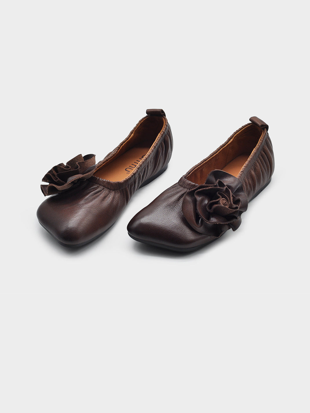 Leather Flower Soft Ballet Flats - View 8