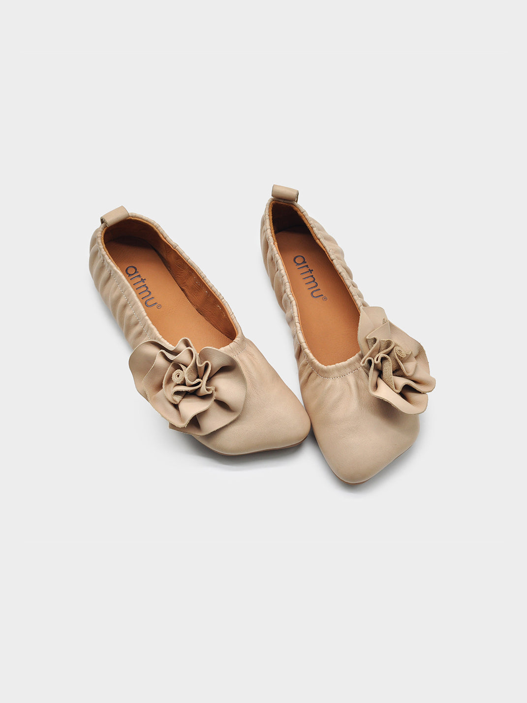 Leather Flower Soft Ballet Flats - View 11