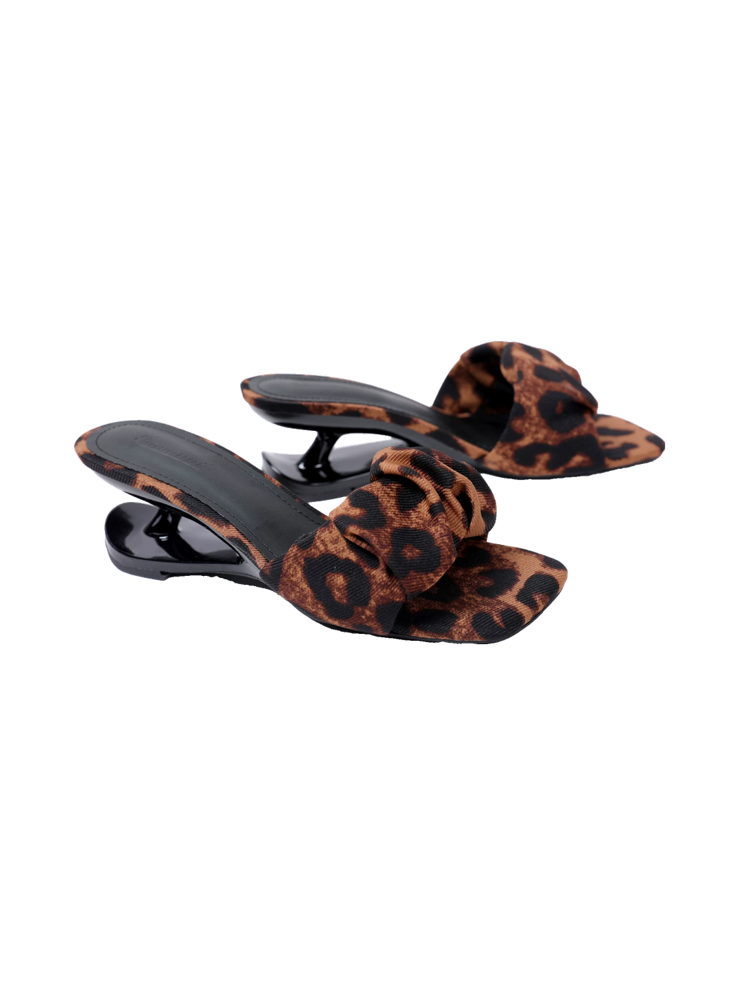Leopard Square-Toe Sculpted-Heel Sandals - View 6