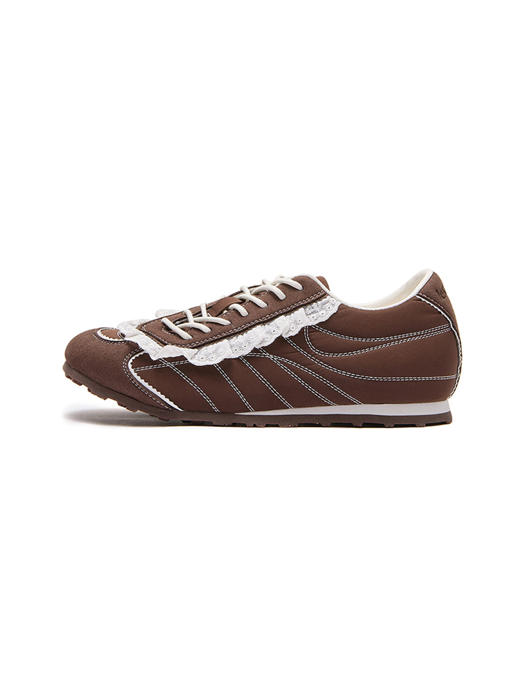 Brown Quilted Low-Profile Trainer Sneakers