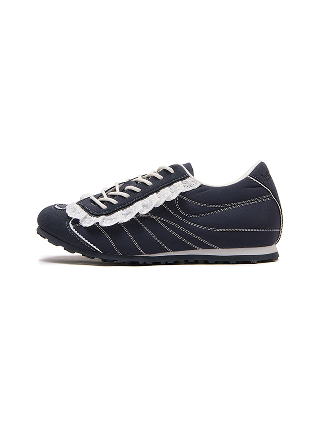 Navy Contrast-Stitch Low-Profile Trainers
