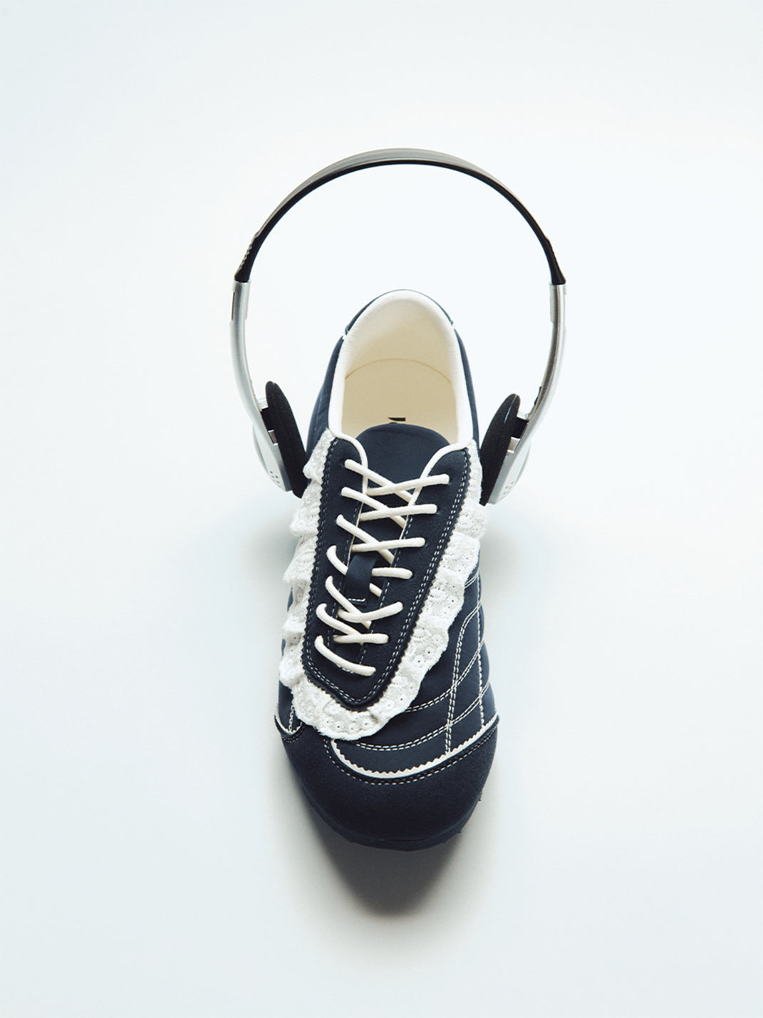 Navy Contrast-Stitch Low-Profile Trainers - View 6