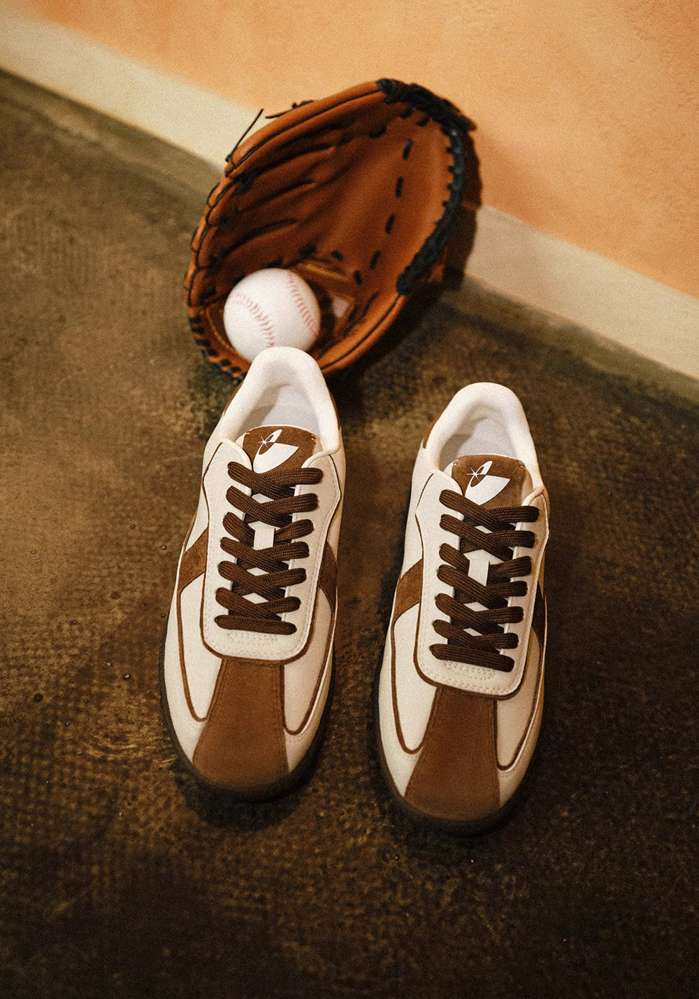 Brown Suede-Panel Gum-Sole Trainers - View 7