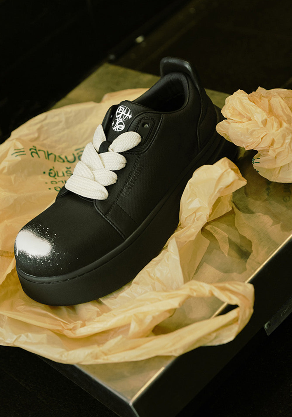 Spray-Finish Leather Platform Derby Shoes - View 4