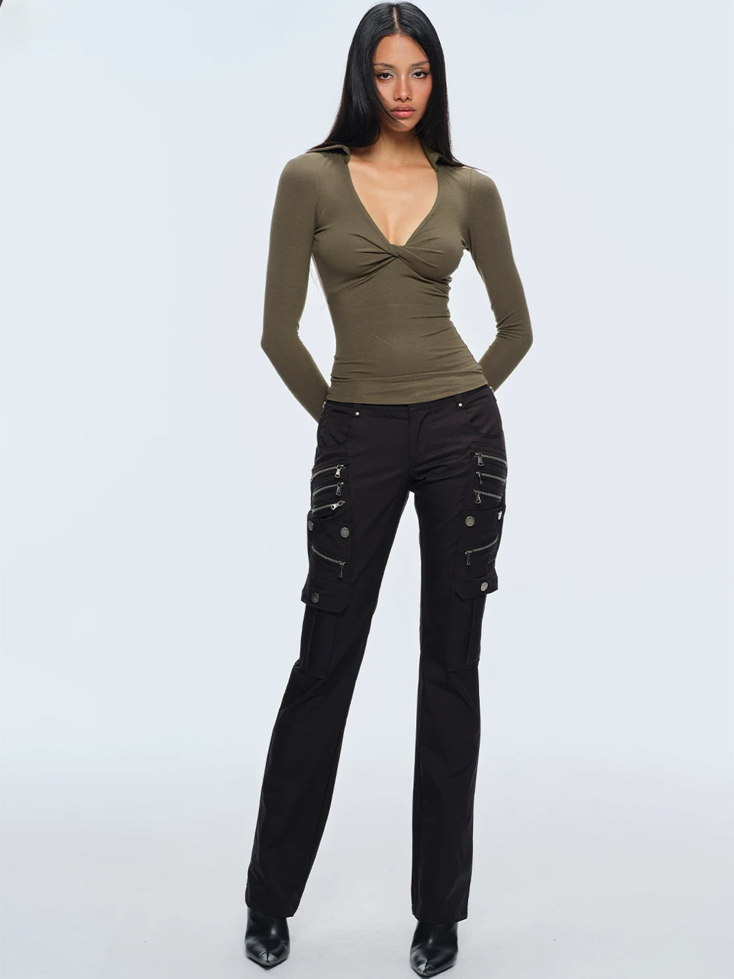 Low-Slung Zip-Pocket Utility Pants — product view 3