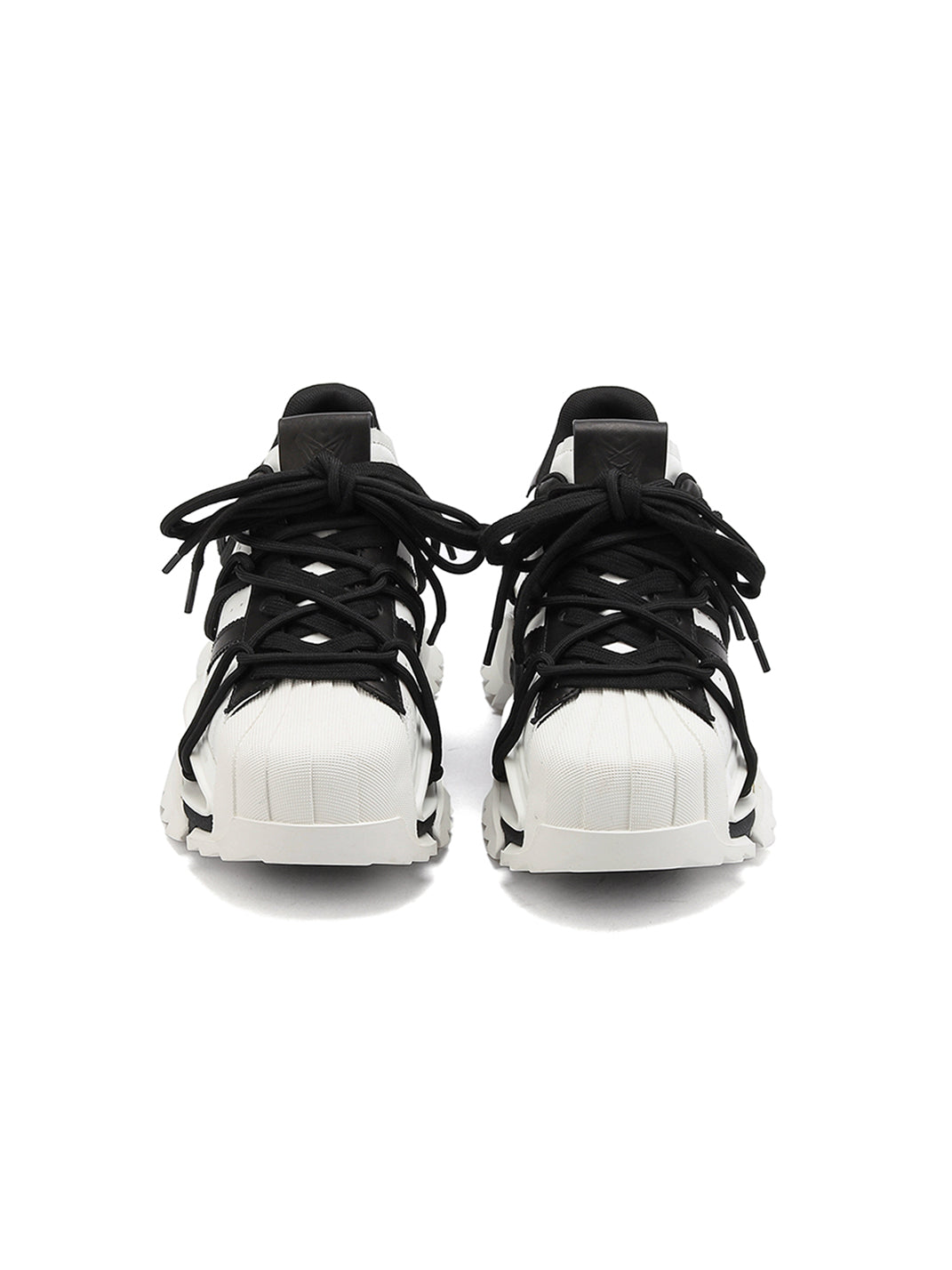 Strapped Monochrome Sculpted-Sole Sneakers - View 7