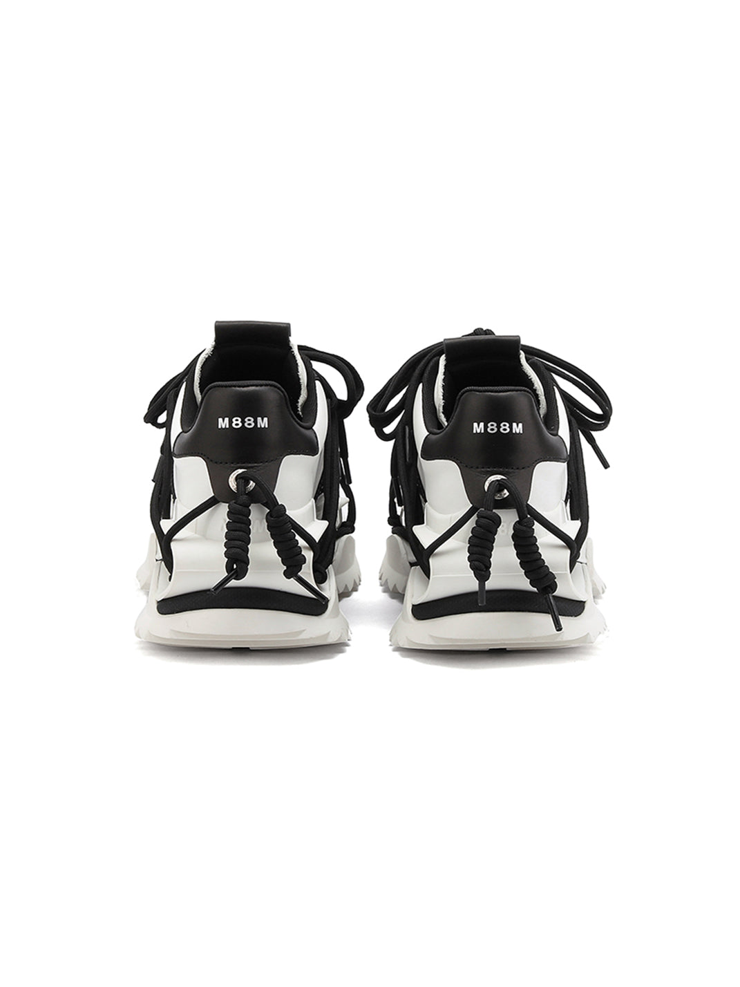 Strapped Monochrome Sculpted-Sole Sneakers - View 8