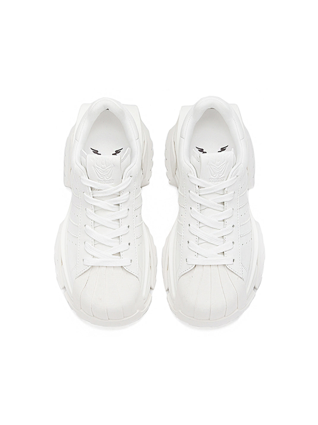 White Cutout-Sole Platform Sneakers - View 6