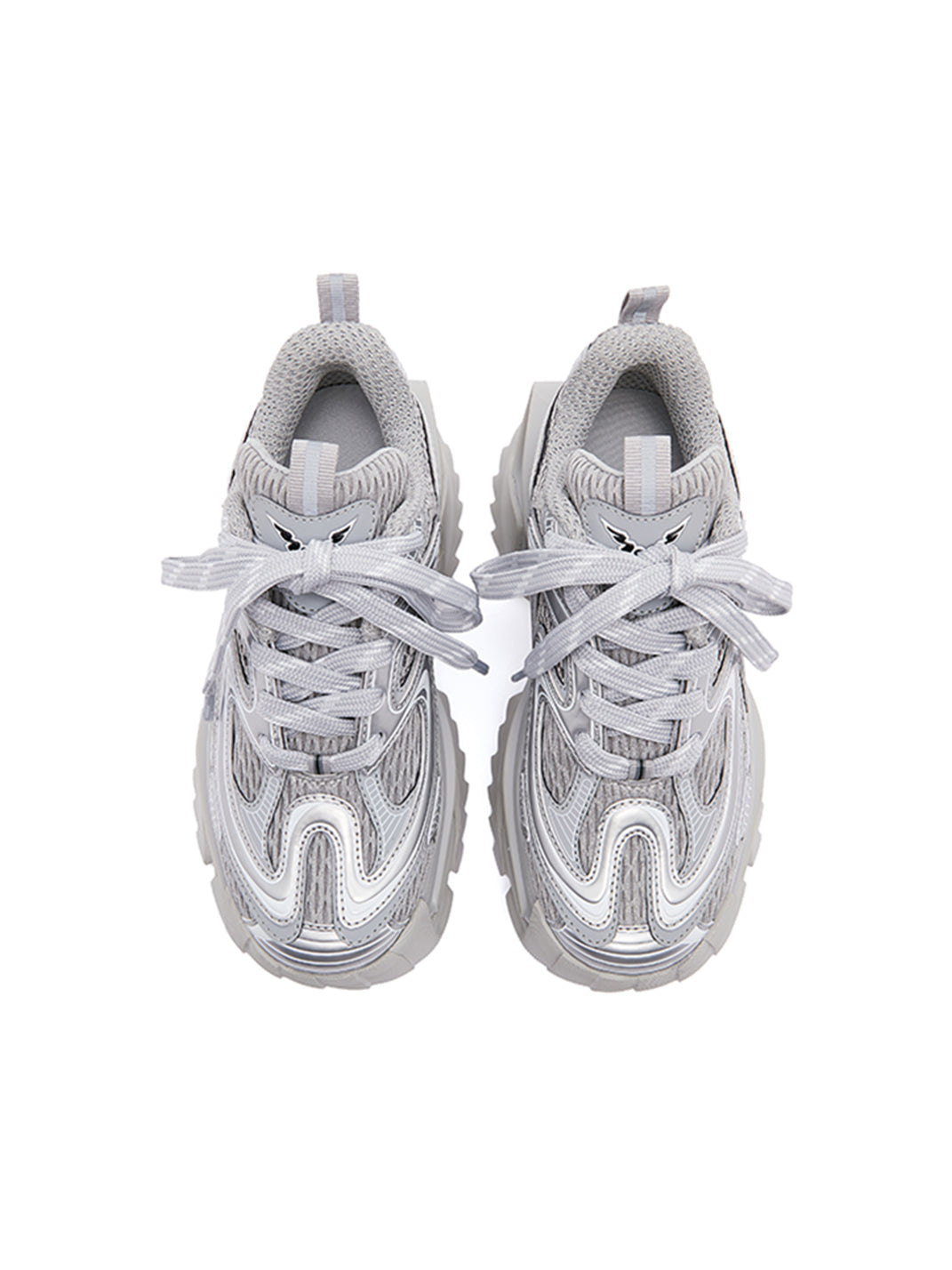 Silver Mesh Sculpted-Sole Runner Sneakers - View 9