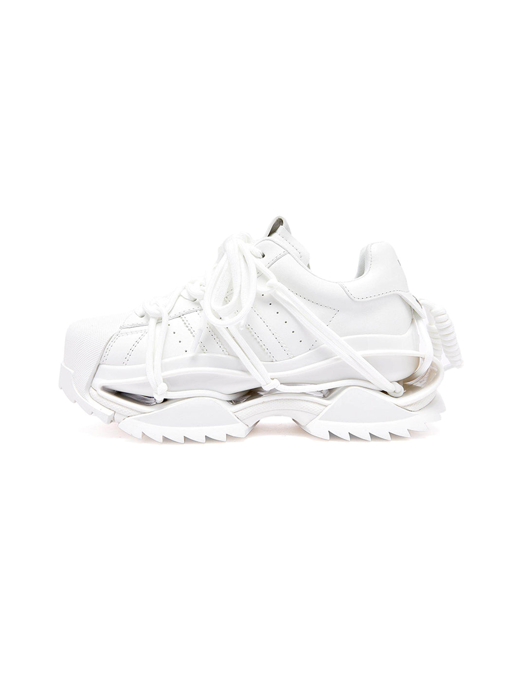 White Strapped Futuristic Runner Sneakers
