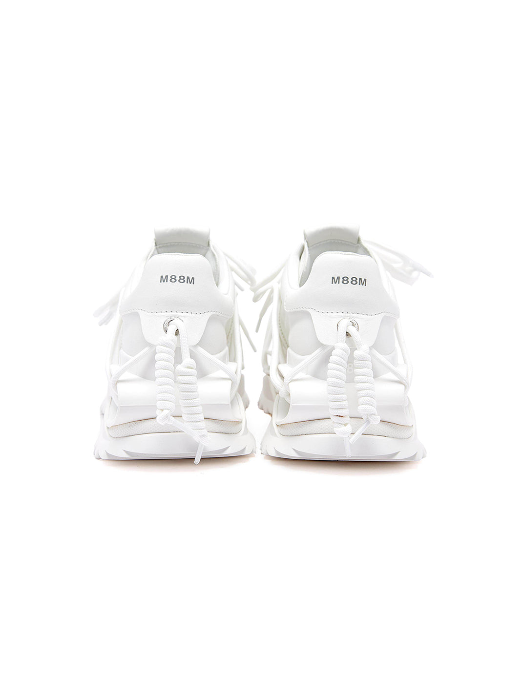 White Strapped Futuristic Runner Sneakers - View 7