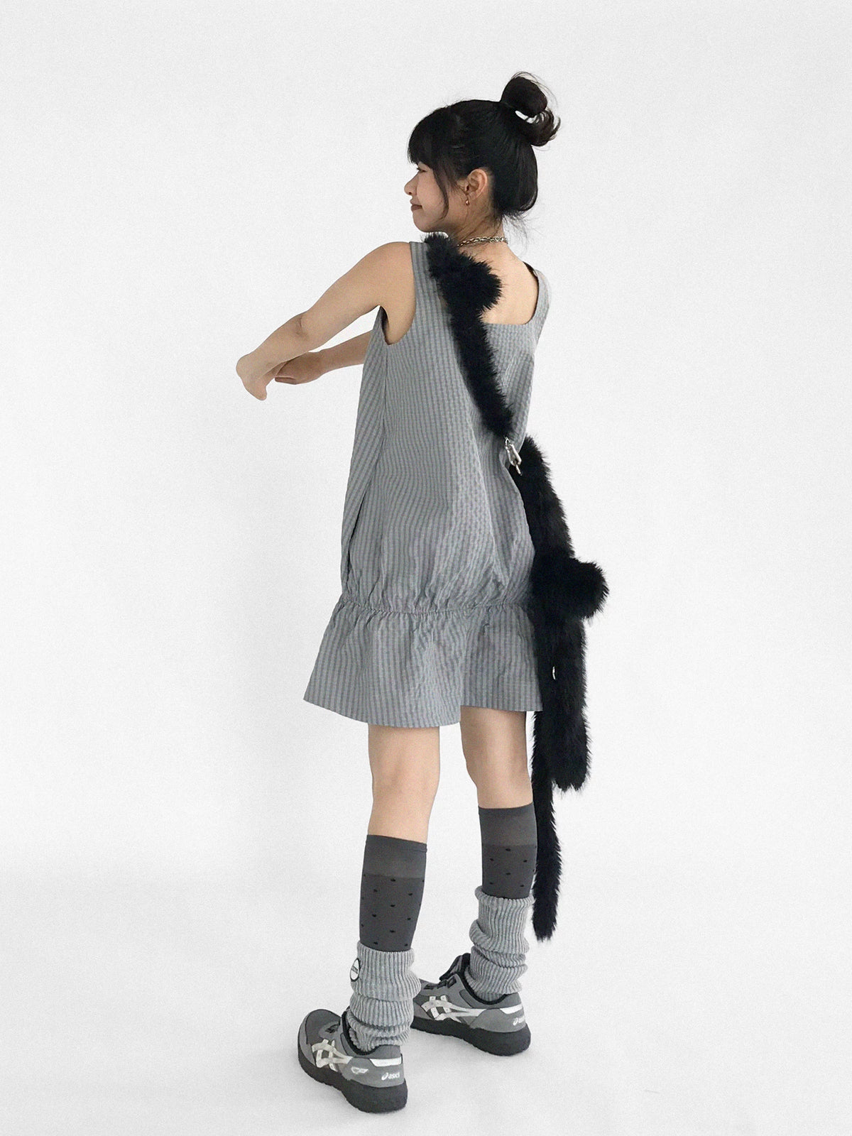 Ruffled Plaid Pinafore Dress product view 1