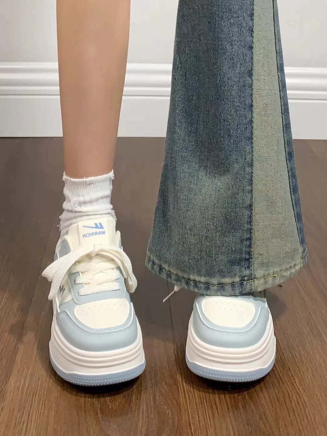 Contrast-Sole Platform Sneakers product view 1