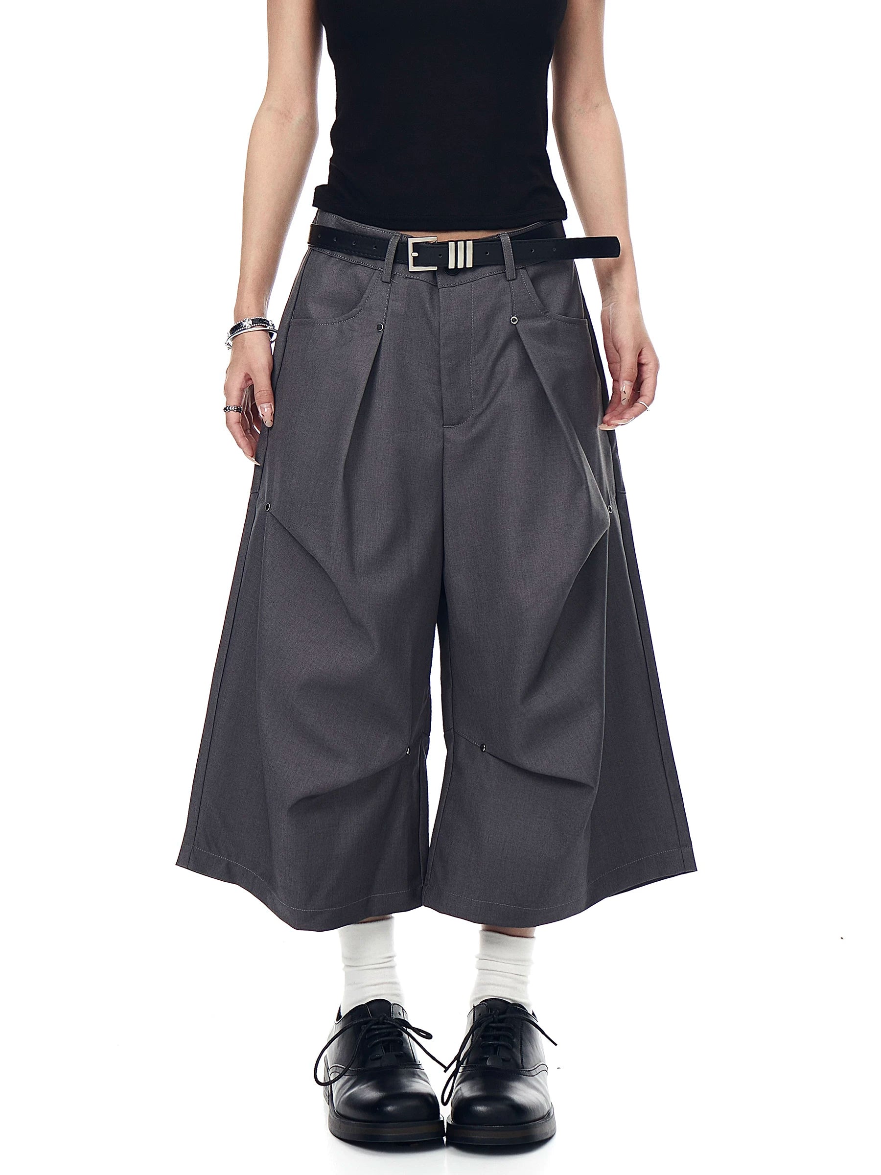 Studded Pleated Longline Shorts product view 1