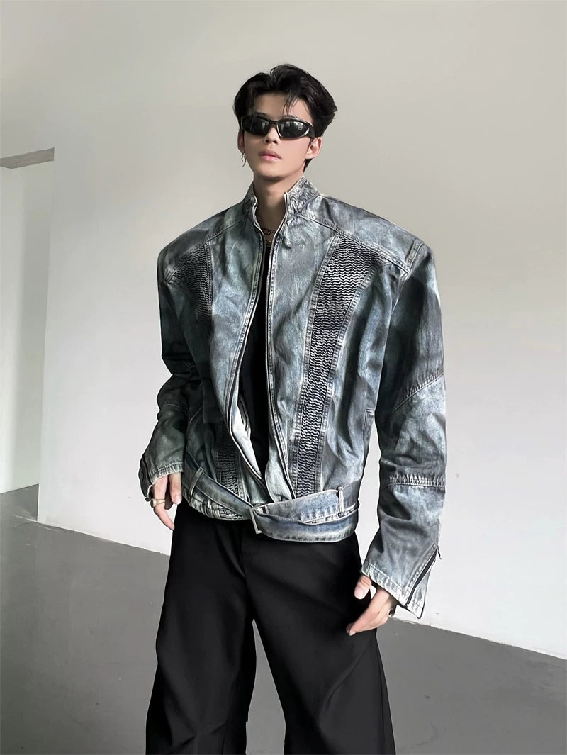 Gradient-Wash Stand-Collar Jacket product view 1