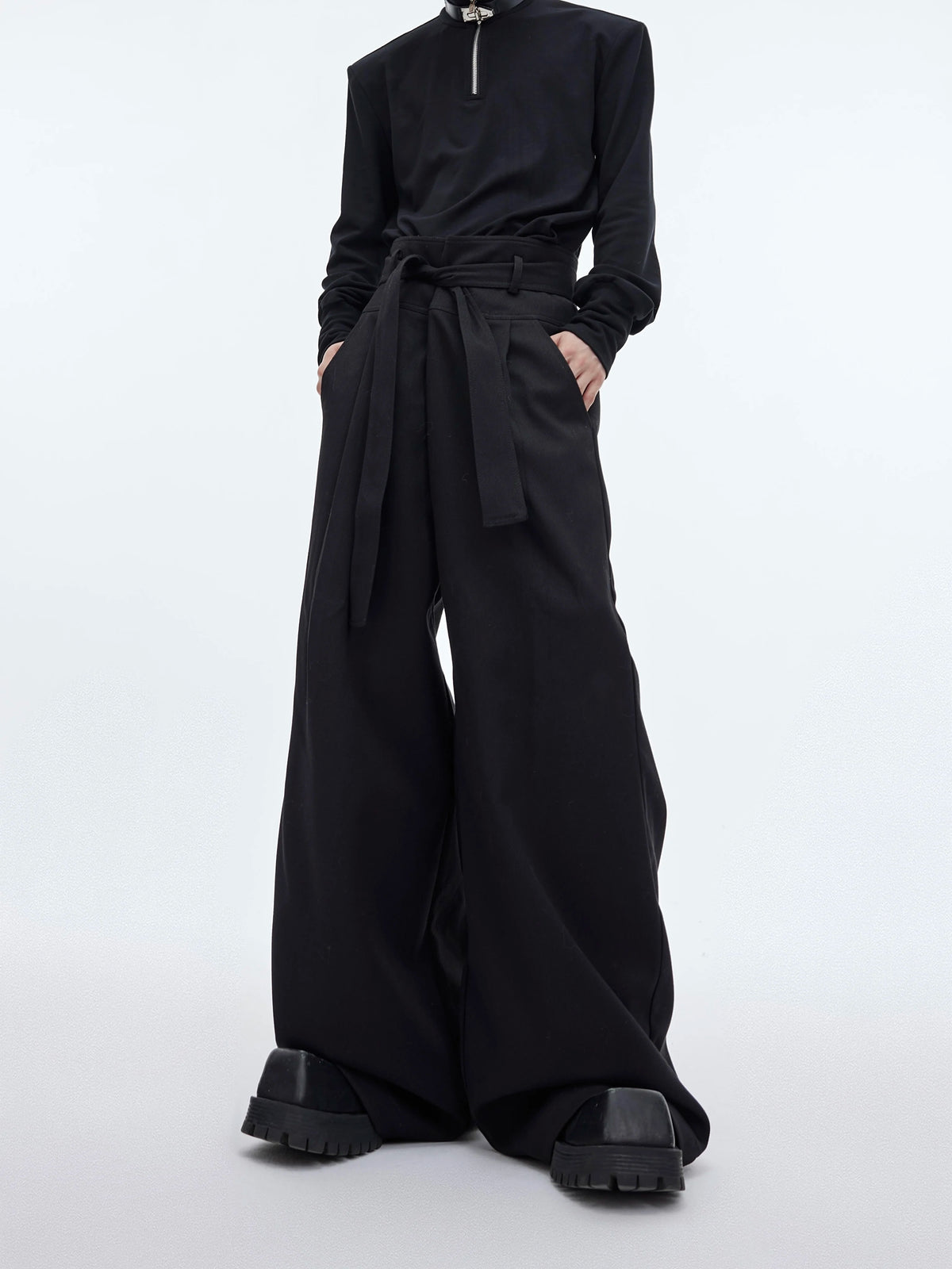 Tie-Waist Extra-Wide Trousers product view 1