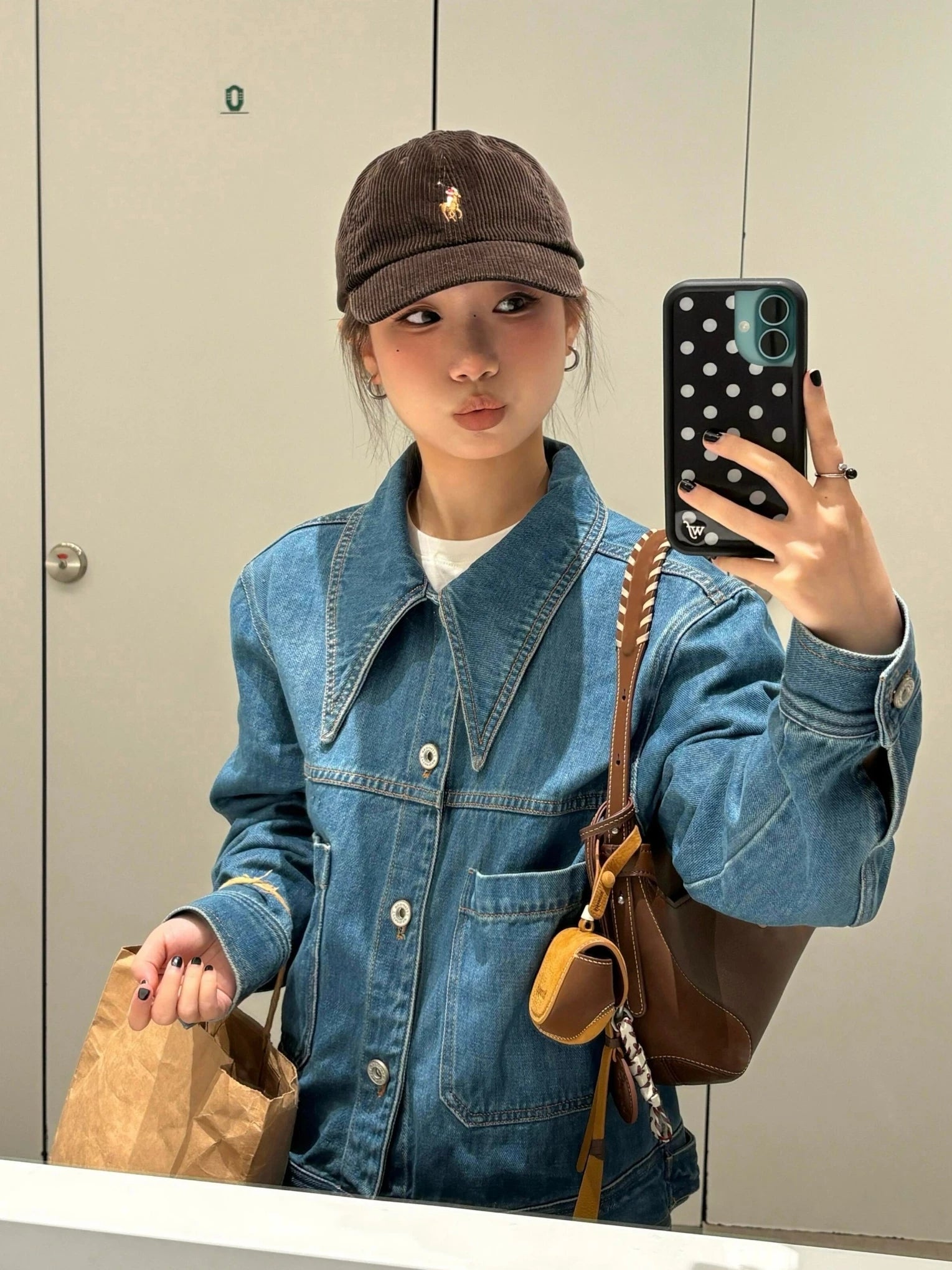 Cropped Washed Denim Jacket product view 1