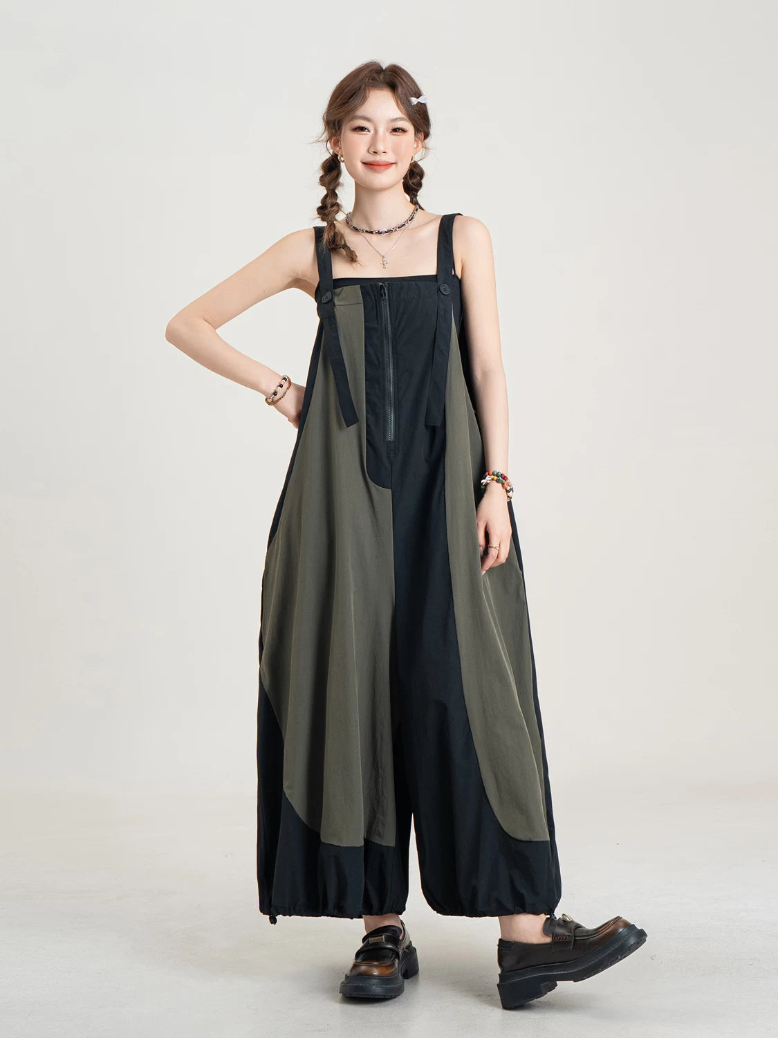 Color-Block Balloon-Leg Jumpsuit product view 1