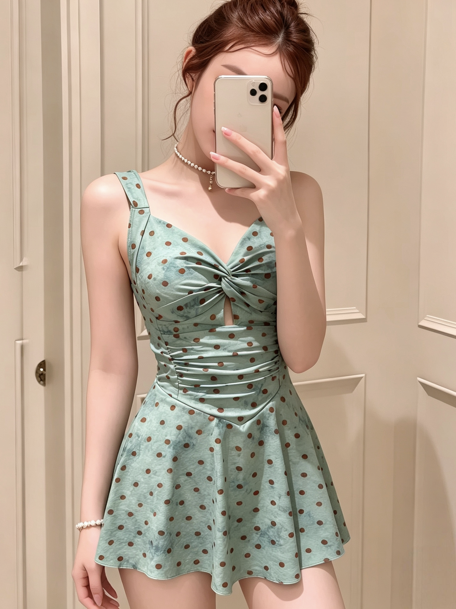 Polka-Dot Swim Dress product view 1