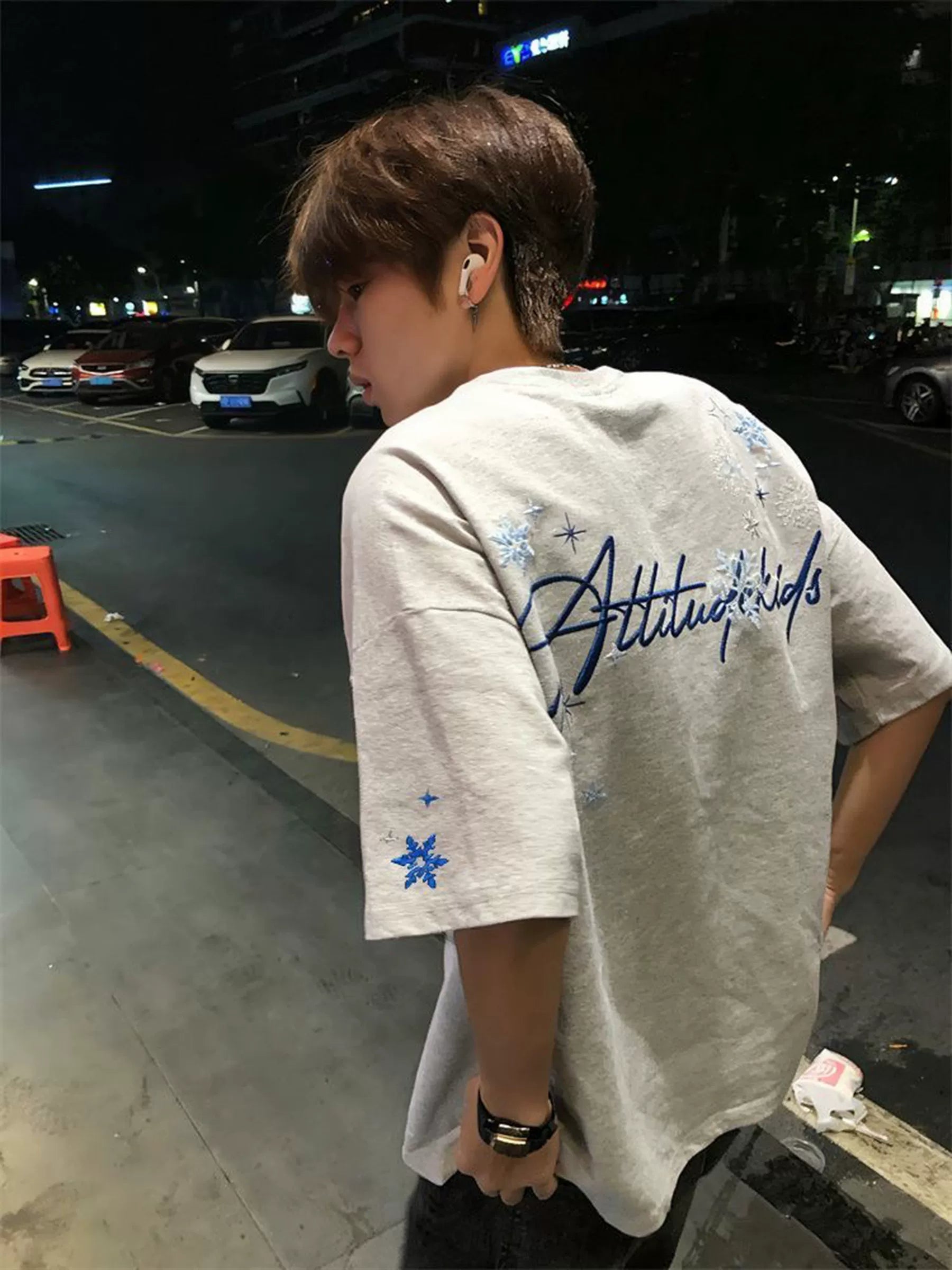 Snowflake Embroidered Graphic T-Shirt product view 2