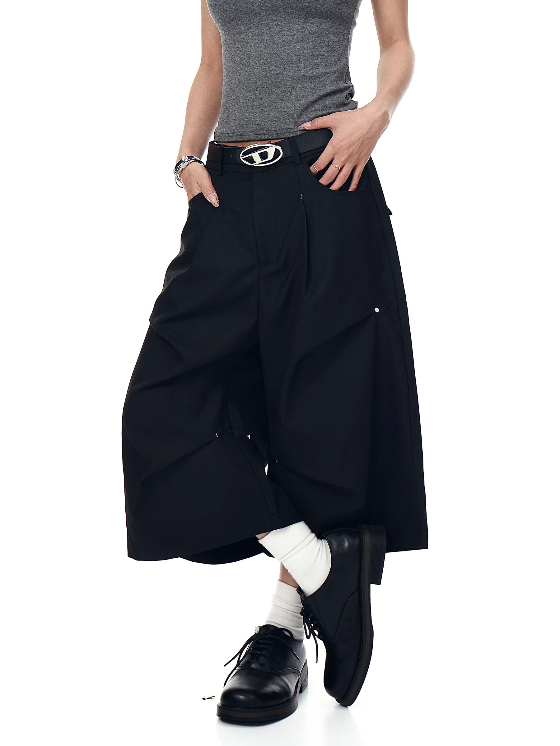 Studded Pleated Longline Shorts product view 2