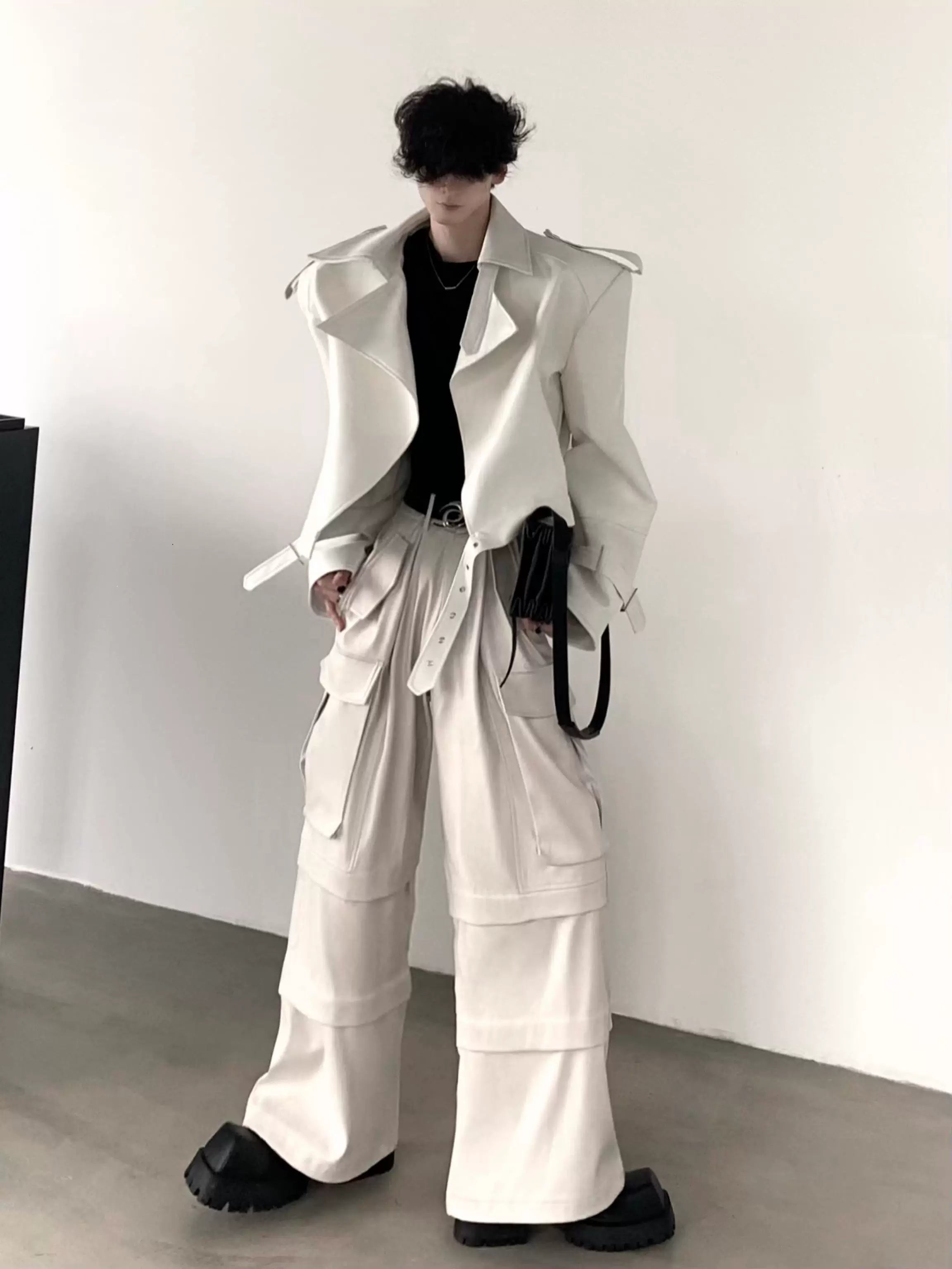 Sculpted White Moto Jacket product view 1